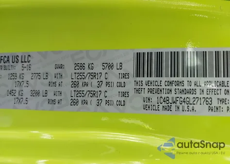 2016 Jeep Wrangler Unlimited Rubicon из США, поврежденный, VIN 1C4BJWFG4GL271763